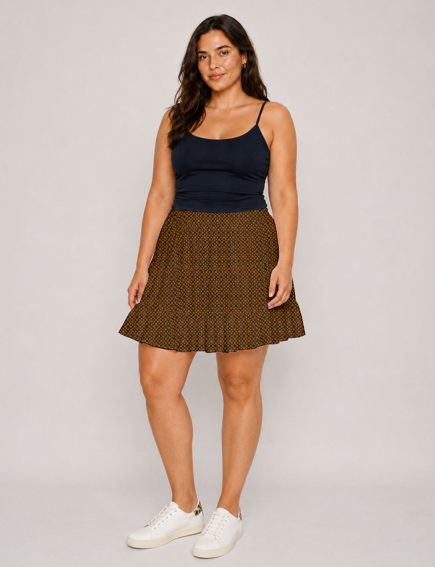 Short tiered skirt - Blue Tropical