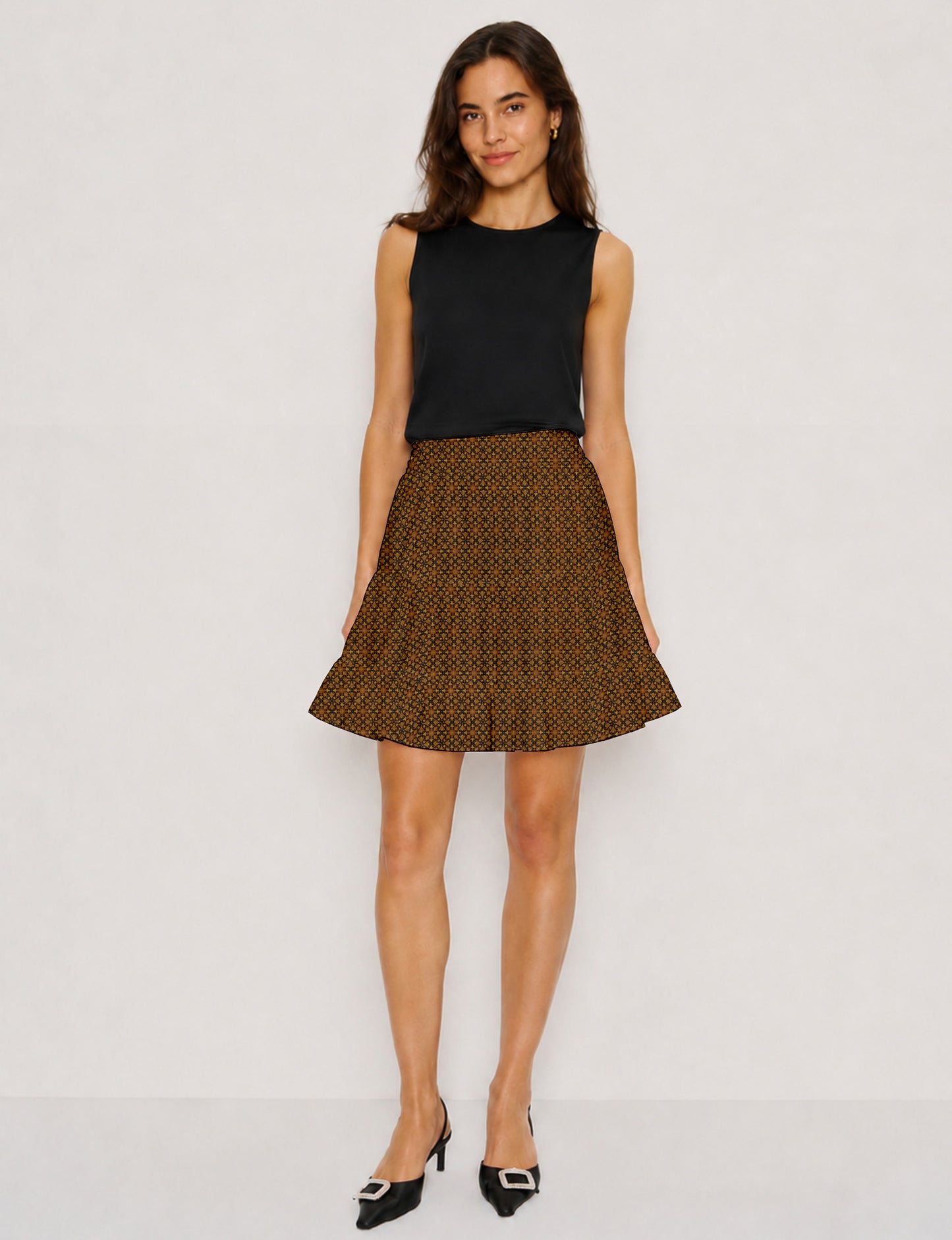 Short tiered skirt - Blue Tropical