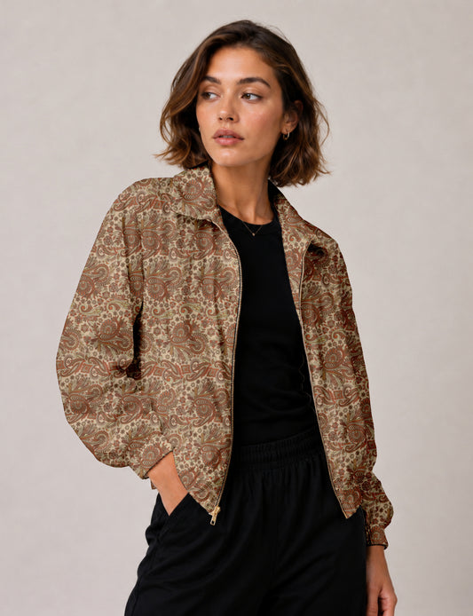 Bomber Jacket - Brown Paisley