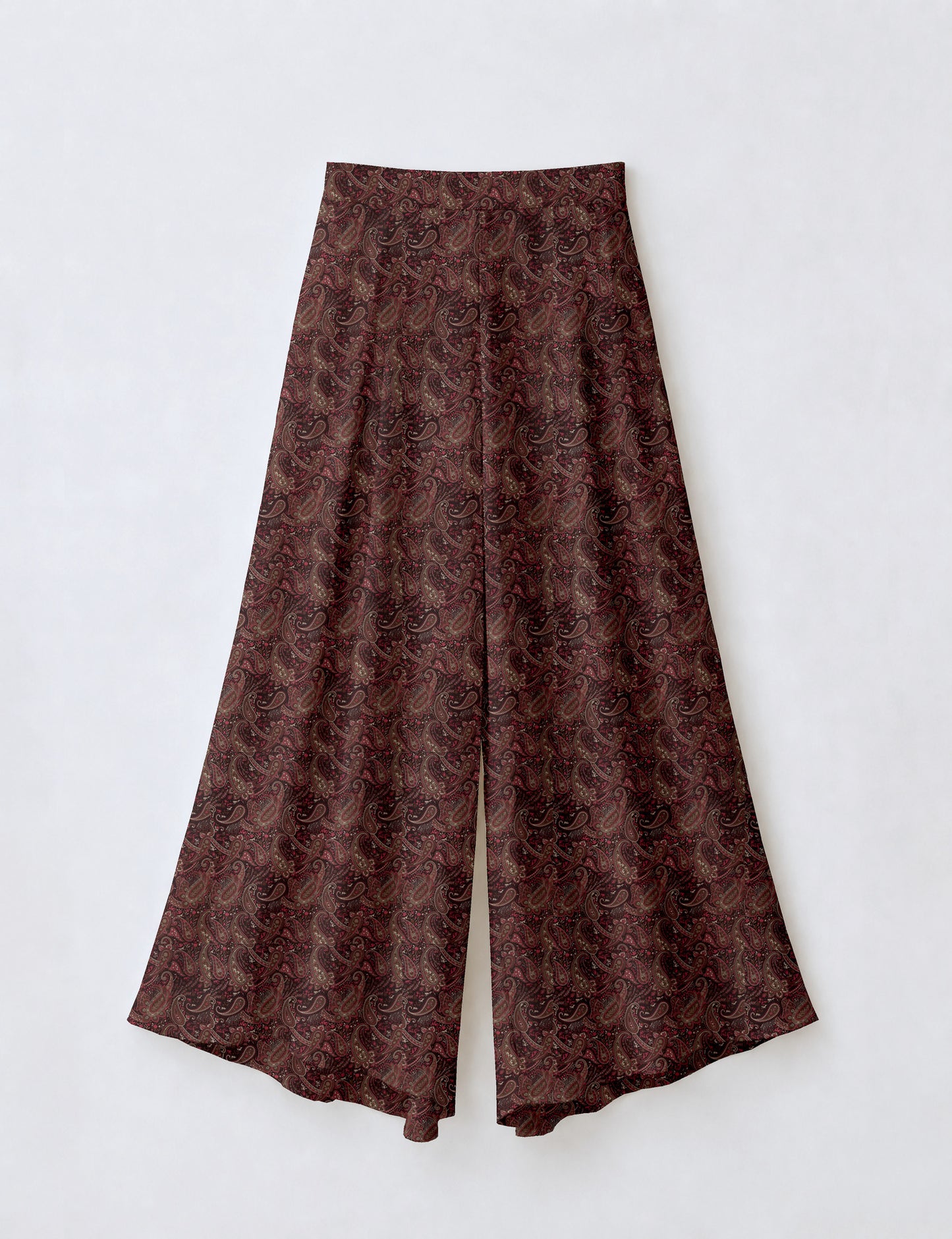 Wide Leg Palazzo Trousers - Brown Paisley