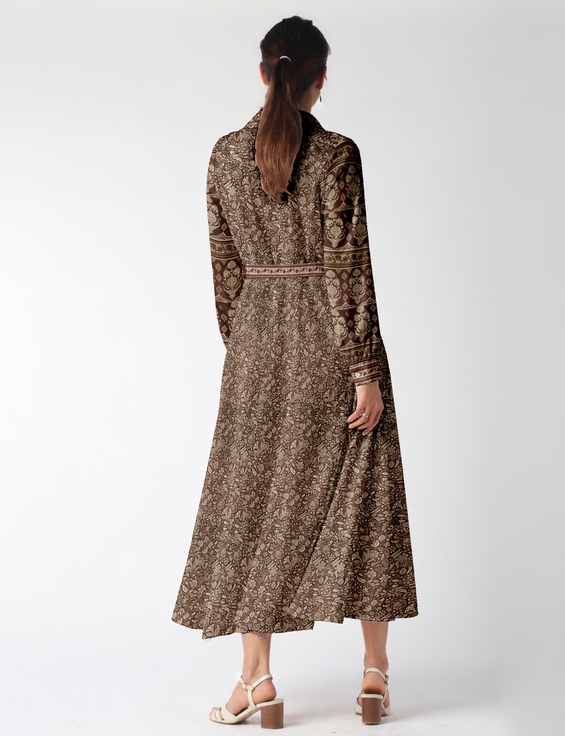 Long shirt dress - Brown Tropical