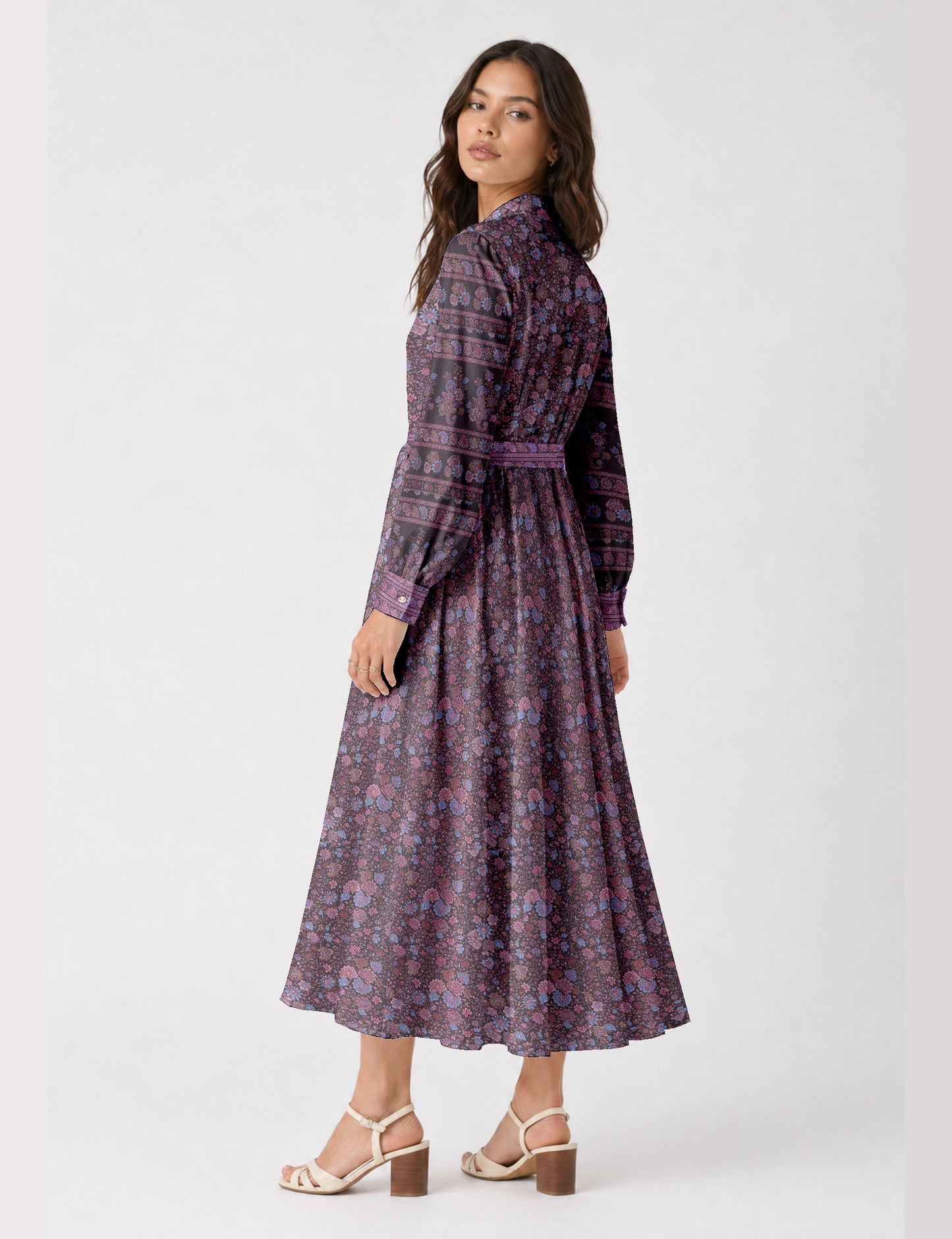 Long shirt dress - Brown Tropical