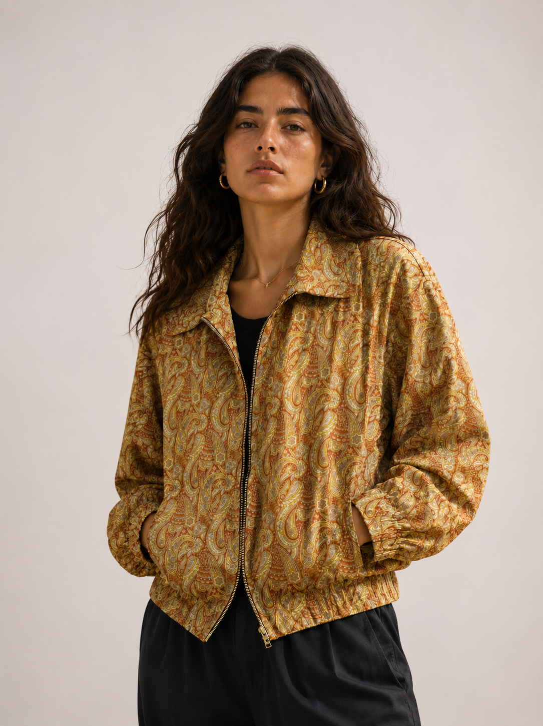 Bomber Jacket - Yellow Paisley