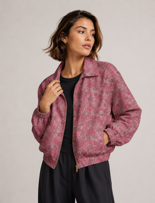 Bomber Jacket - Pink Paisley