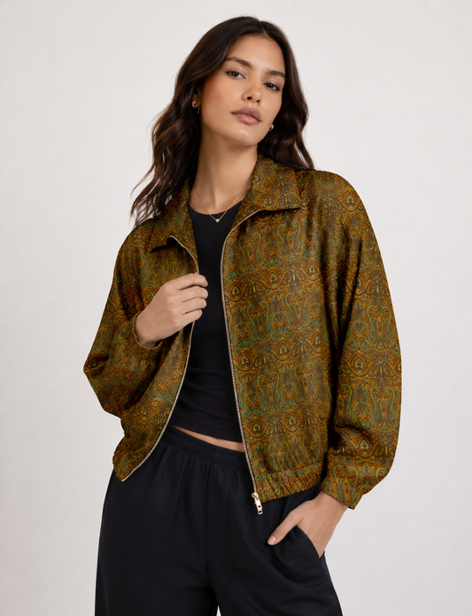 Bomber Jacket - Yellow Paisley