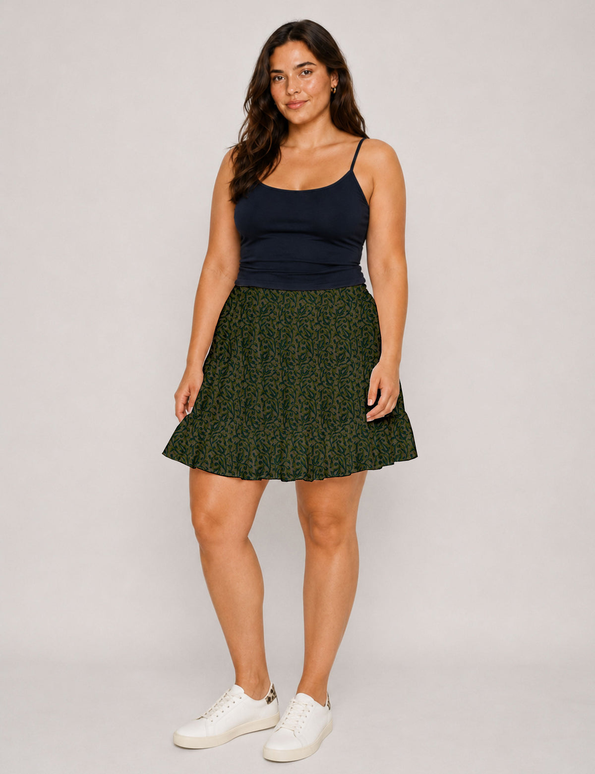 Short tiered skirt - Green