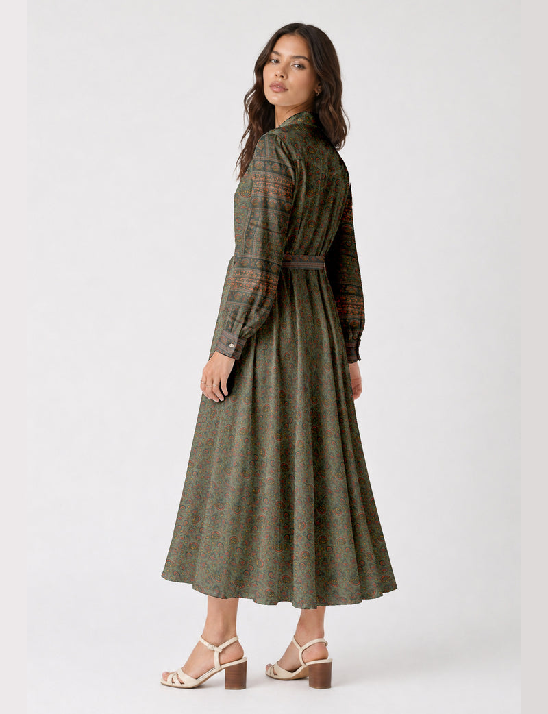 Long shirt dress - Green Floral