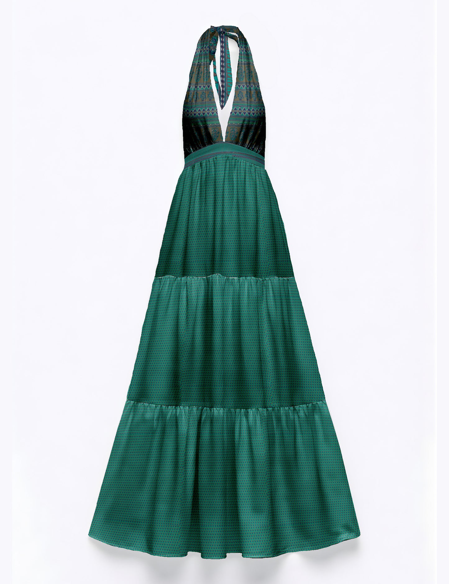 Flowy maxi tiered dress for vacations, brunch, and evening wear