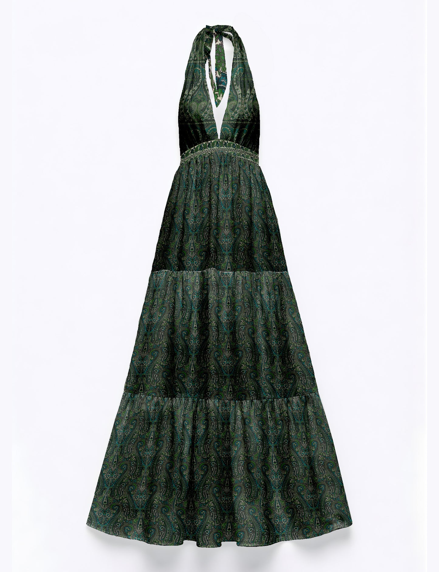 Flowy maxi tiered dress for vacations, brunch, and evening wear