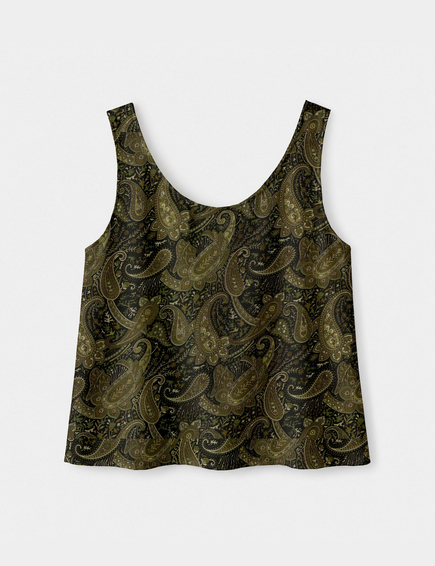 Sleeveless blouse - Green Paisley