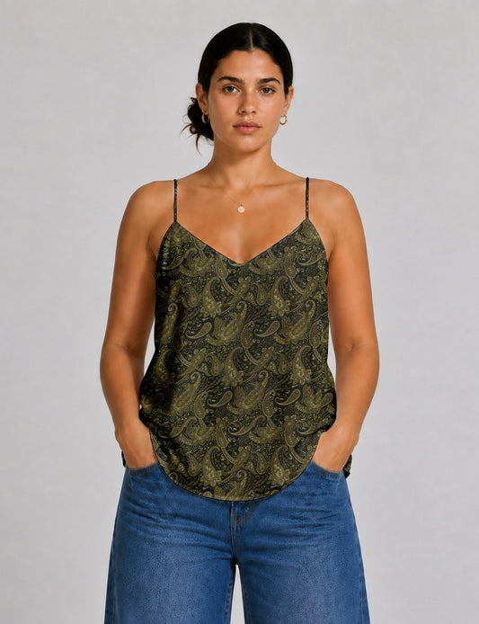 Slip top - Green Paisley