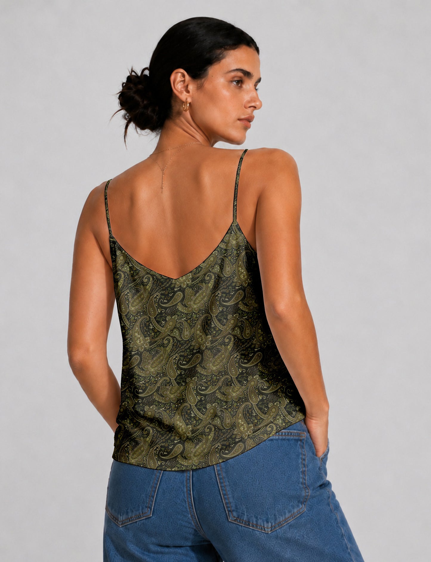 Slip top - Green Paisley