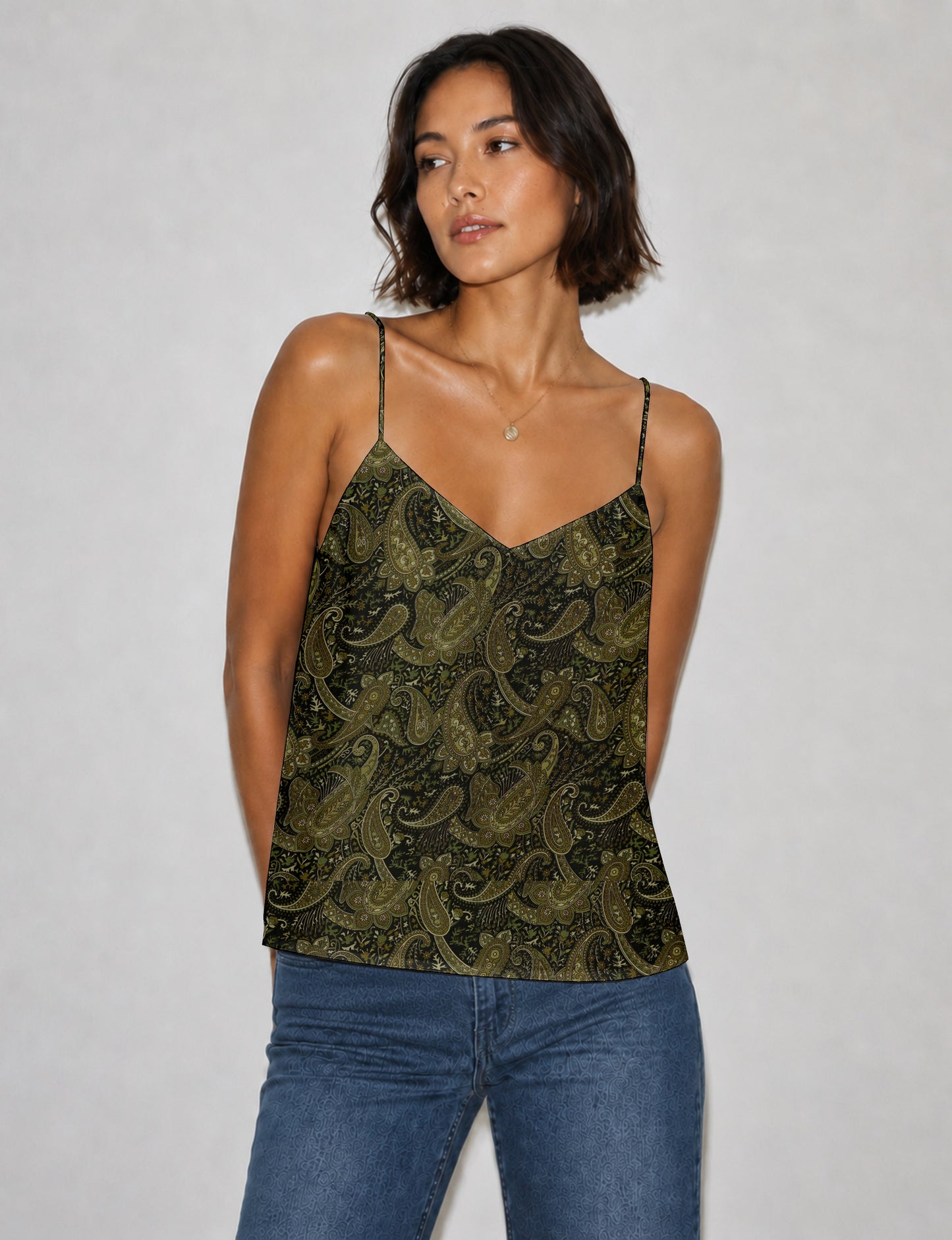 Slip top - Green Paisley