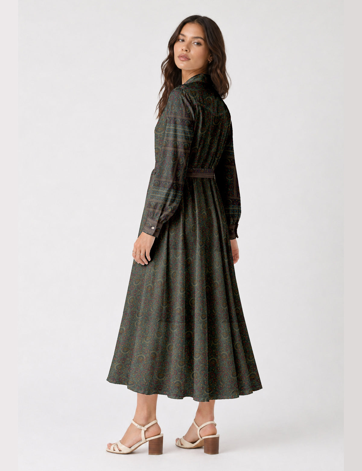 Long shirt dress - Green Tropical