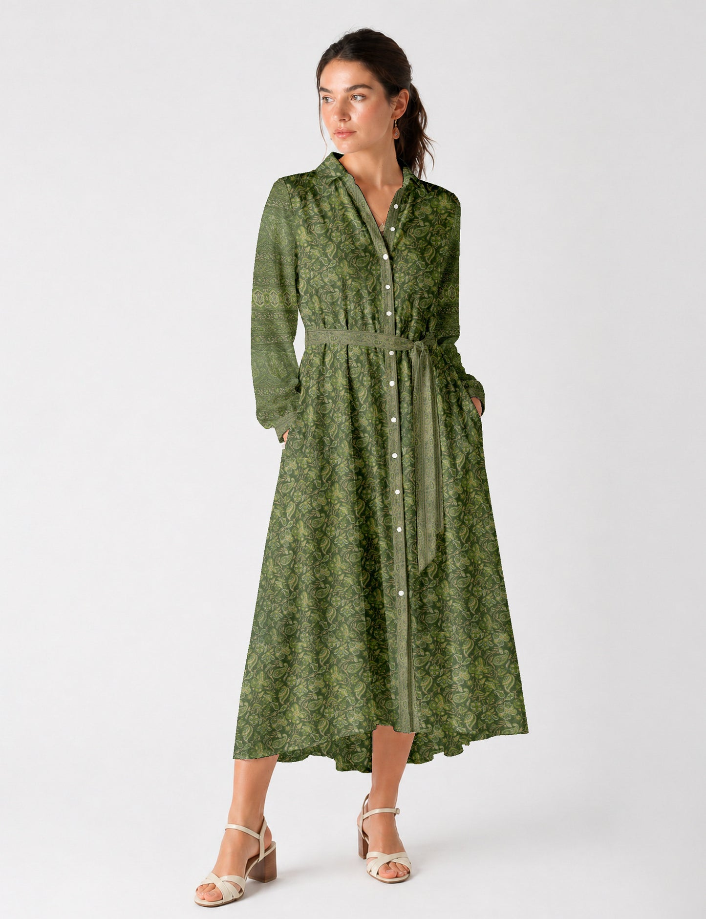 Long shirt dress - Yellow Tropical
