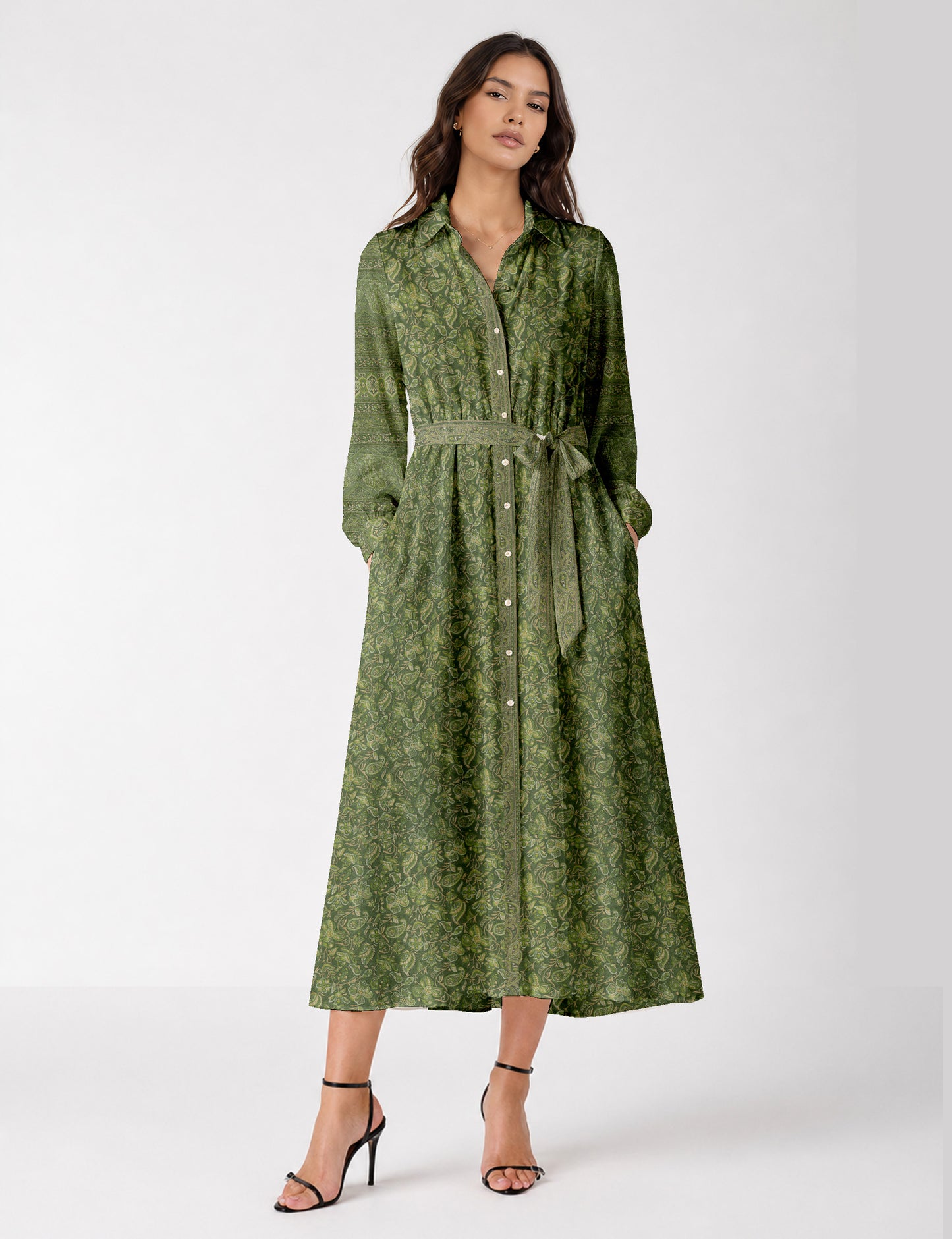Long shirt dress - Yellow Tropical