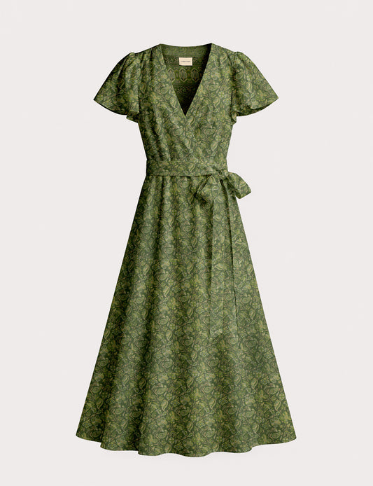Wrap dress - Yellow Tropical