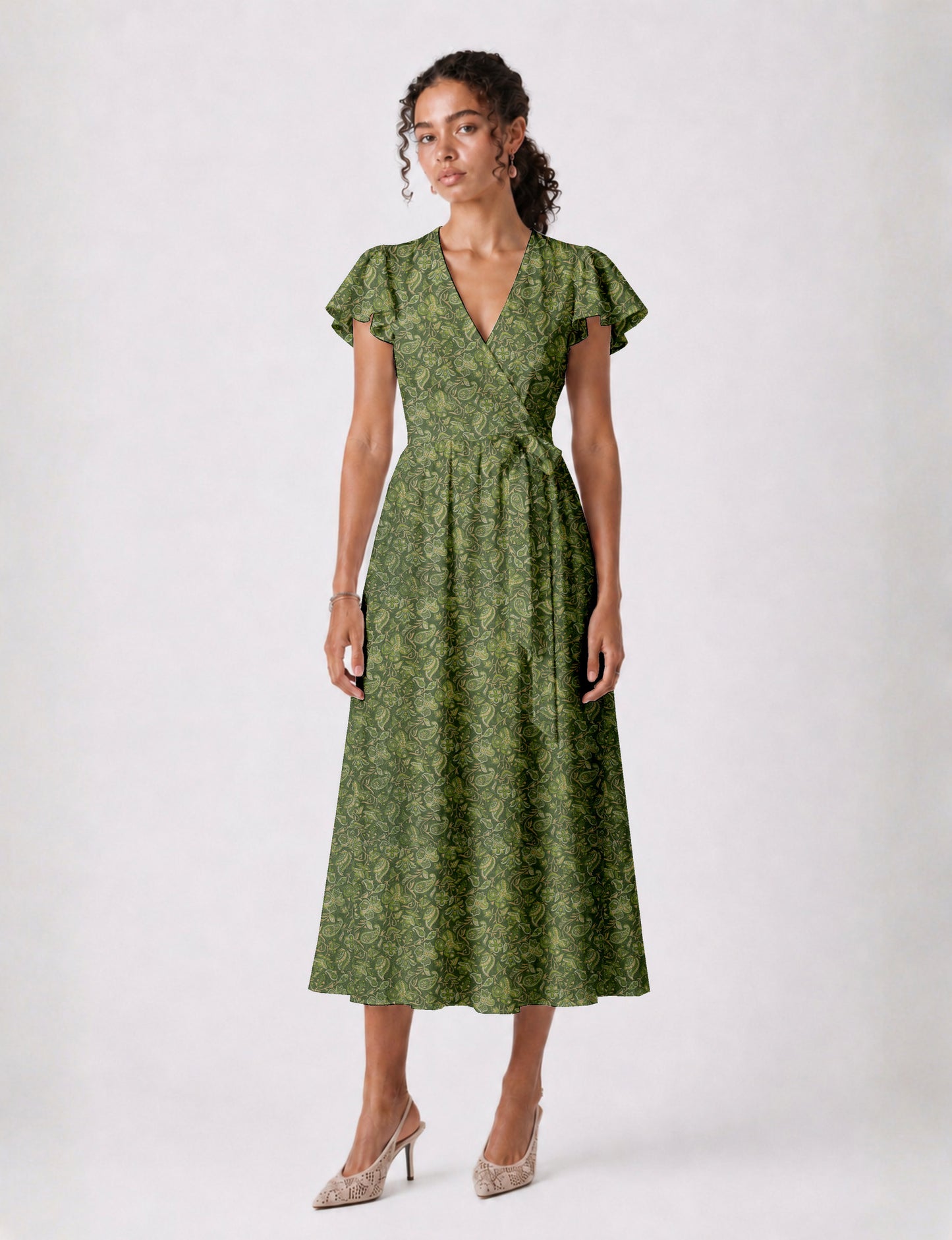 Wrap dress - Yellow Tropical