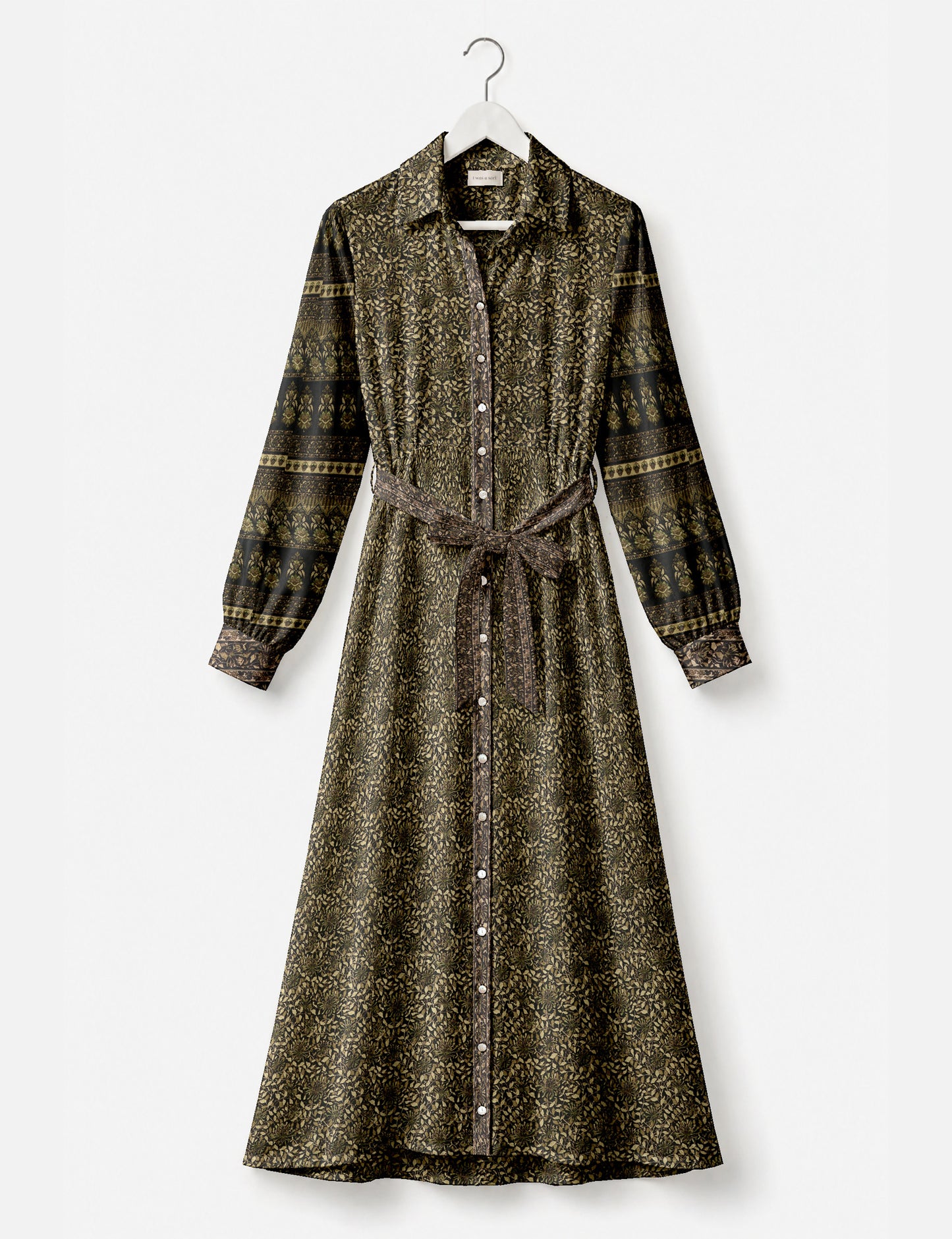 Long shirt dress - Green Tropical