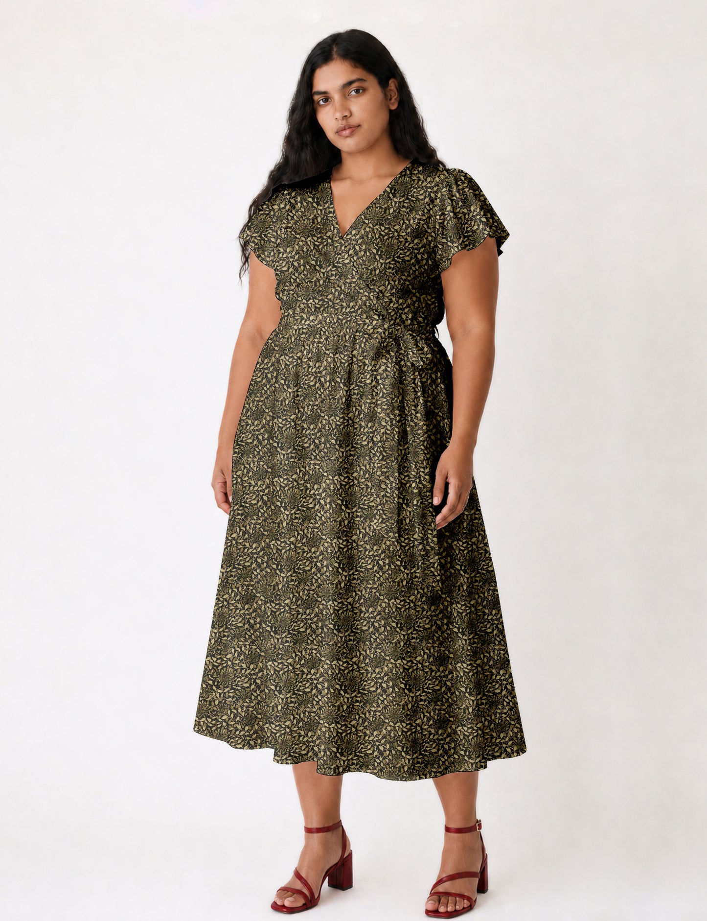 Wrap dress - Green Tropical
