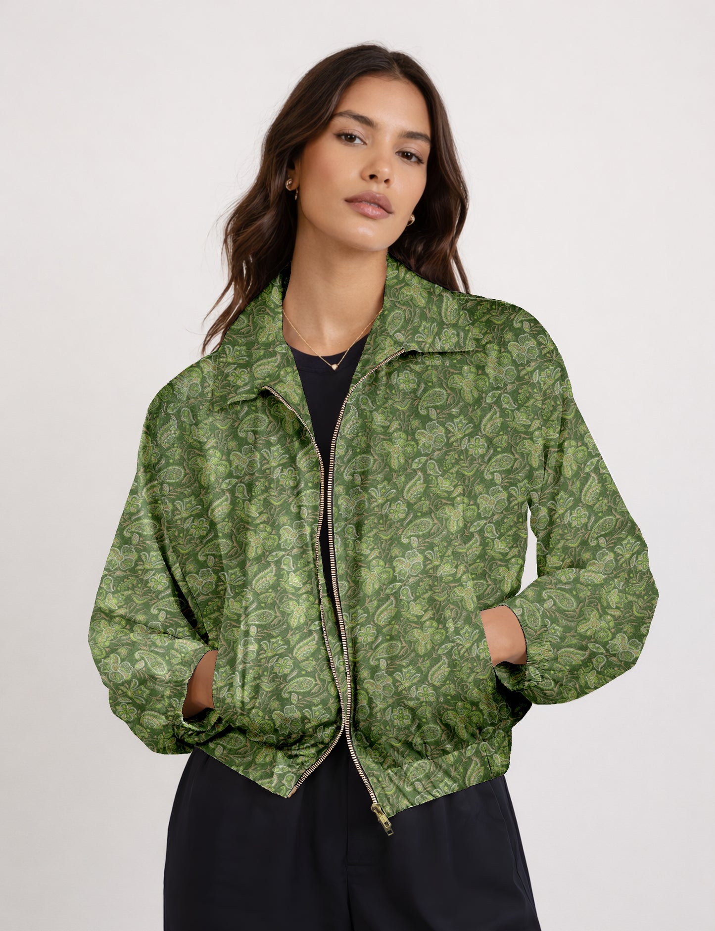 Bomber Jacket - Green Tropical