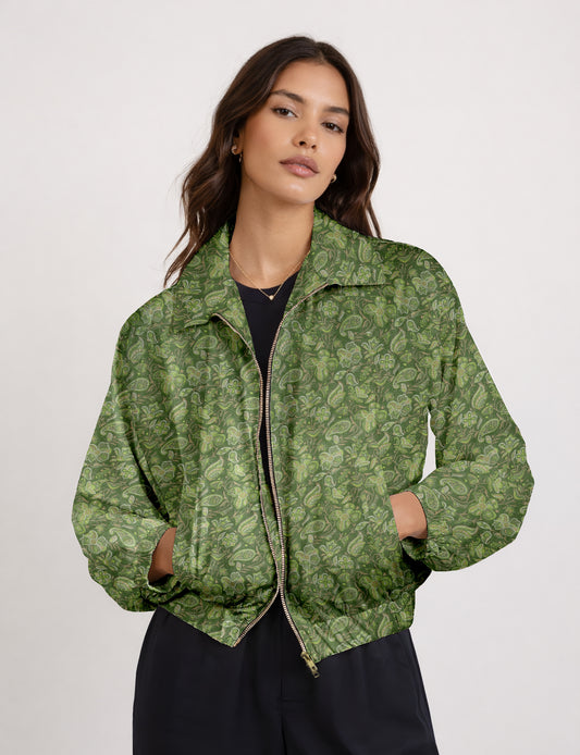 Bomber Jacket - Green Tropical