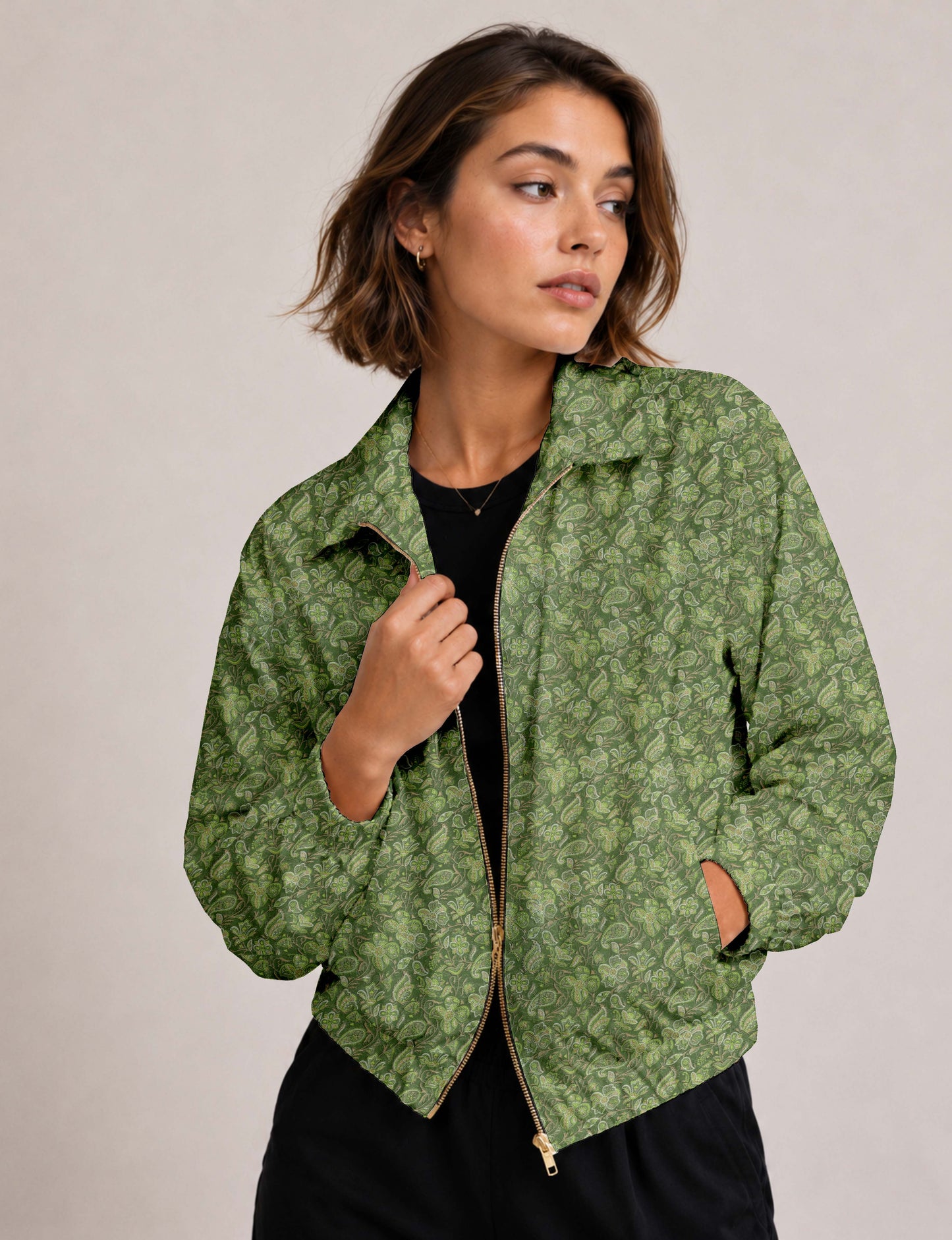 Bomber Jacket - Green Tropical