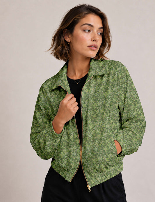Bomber Jacket - Green Tropical