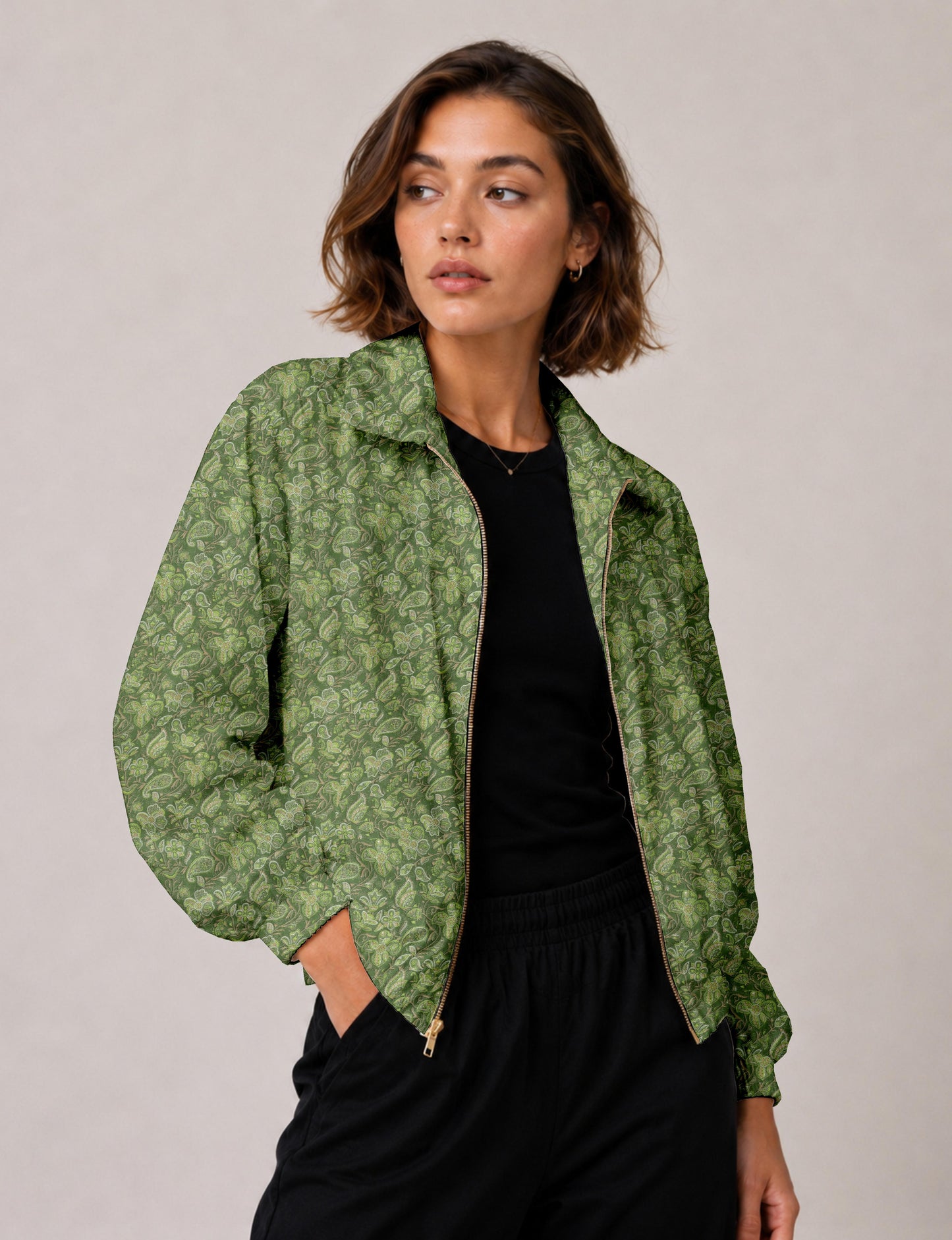 Bomber Jacket - Green Tropical
