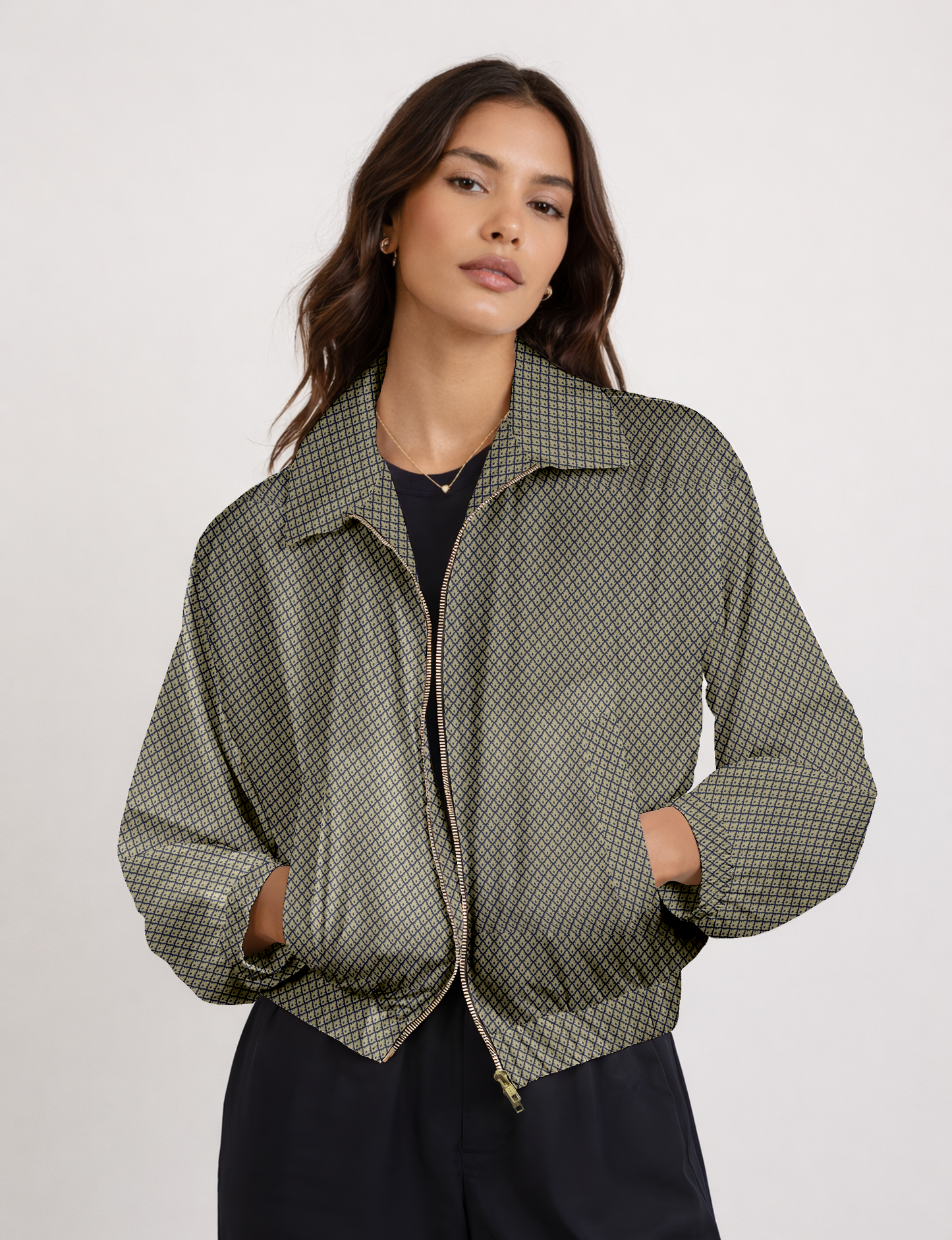 Bomber Jacket - Grey Floral