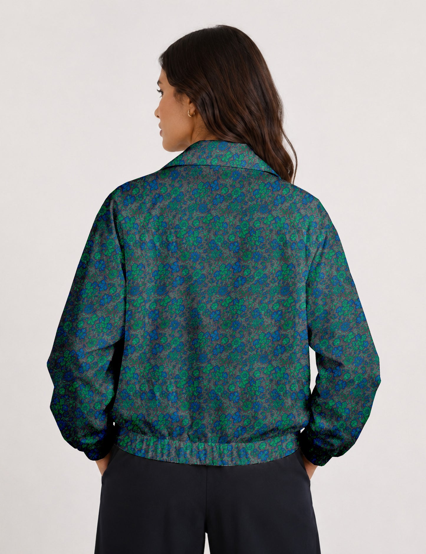 Bomber Jacket - Grey Floral
