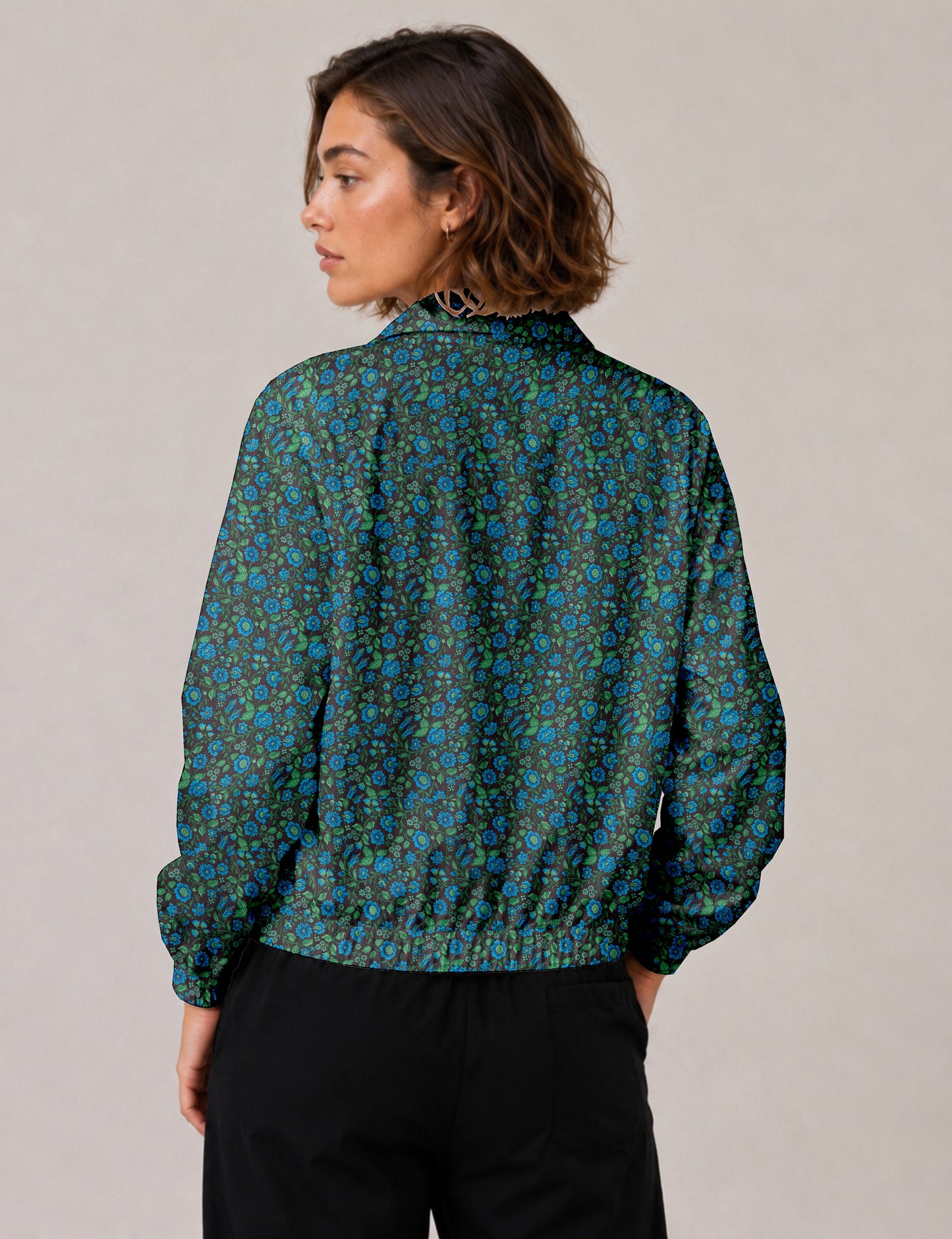 Bomber Jacket - Grey Floral