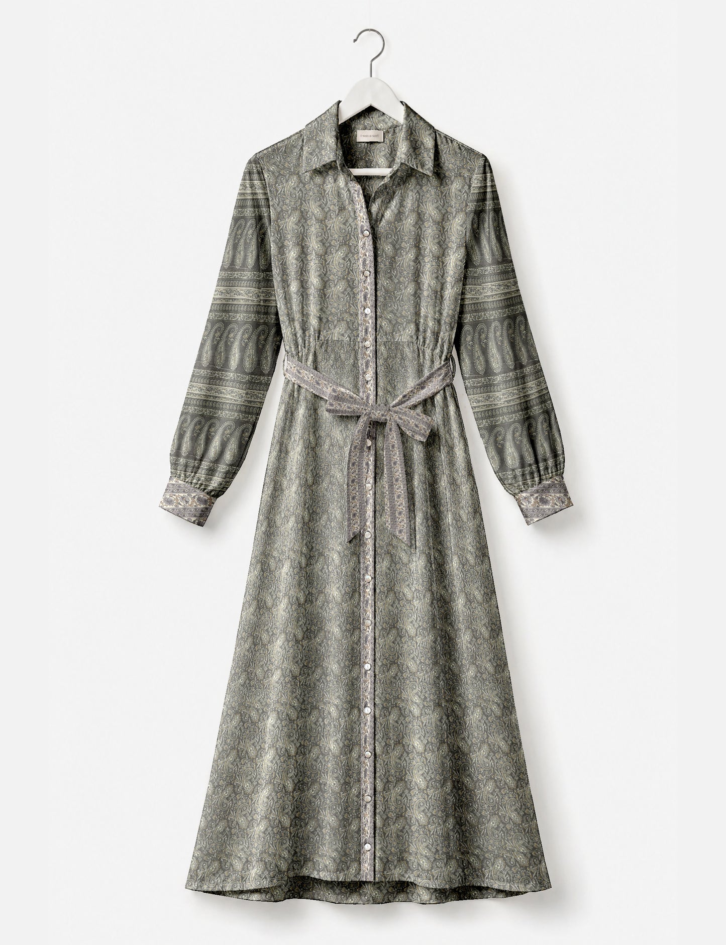 Long shirt dress - Grey Paisley