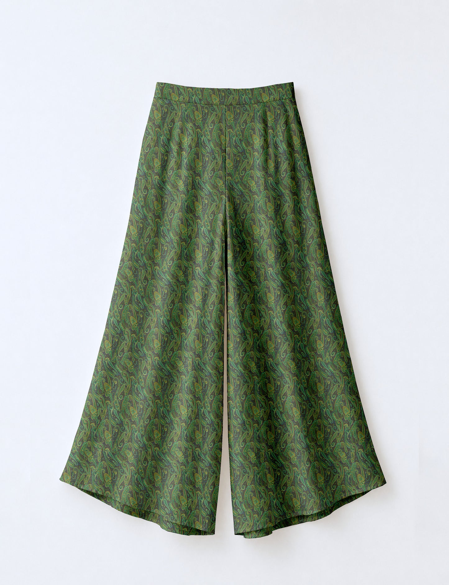 Wide Leg Palazzo Trousers - Grey Paisley