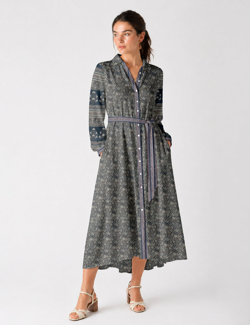 Long shirt dress - Grey Tropical