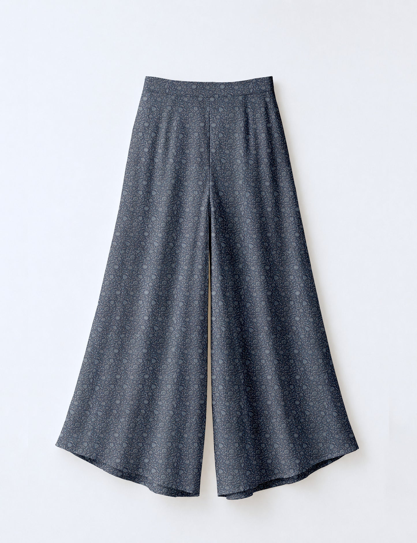 Wide Leg Palazzo Trousers - Grey Tropical