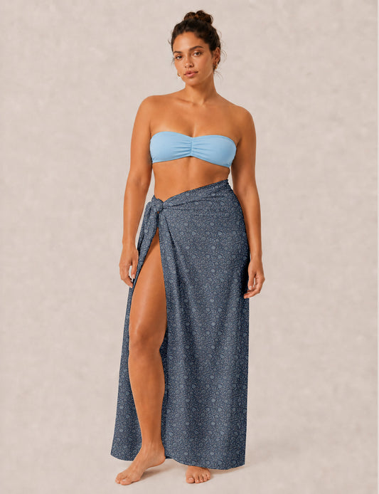 Explore sustainable elegance with our PAREO – a versatile piece for conscious fashion enthusiasts. More than an accessory, it's a statement of ethical clothing and green fashion. Ideal for getaways, this wrap-around works as a coverup, turban, or throw, showcasing our commitment to slow fashion, upcycled garments, and eco-friendly practices. Elevate your wardrobe with this eco-conscious and stylish pareo, a perfect addition to your collection of sustainable women's clothing.