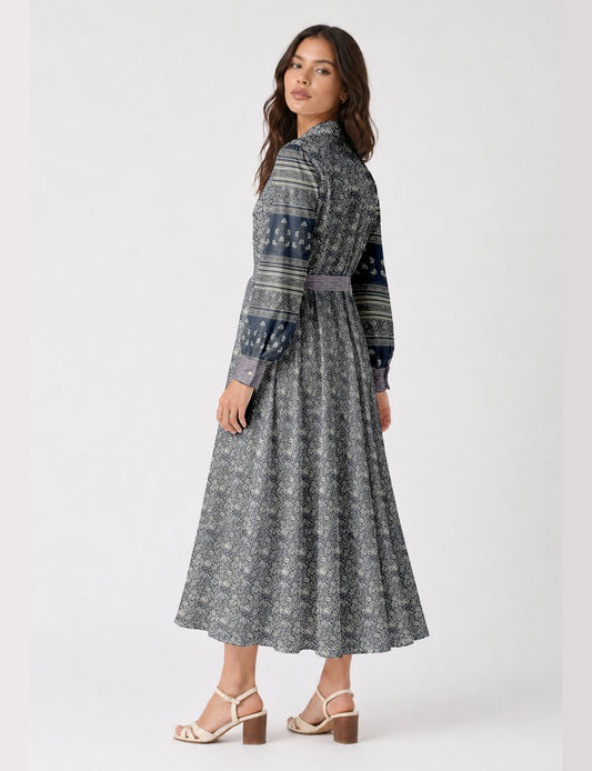 Long shirt dress - Grey Tropical