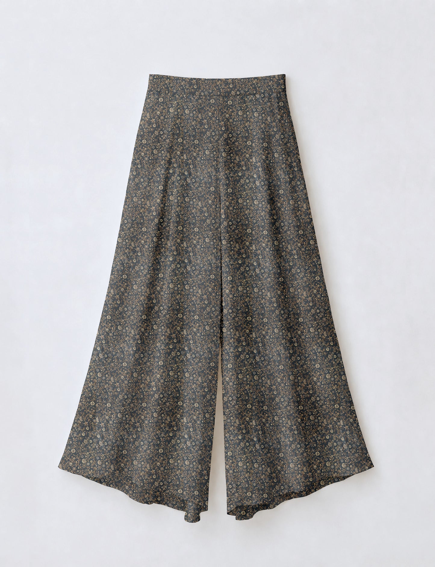 Wide Leg Palazzo Trousers - Grey Tropical
