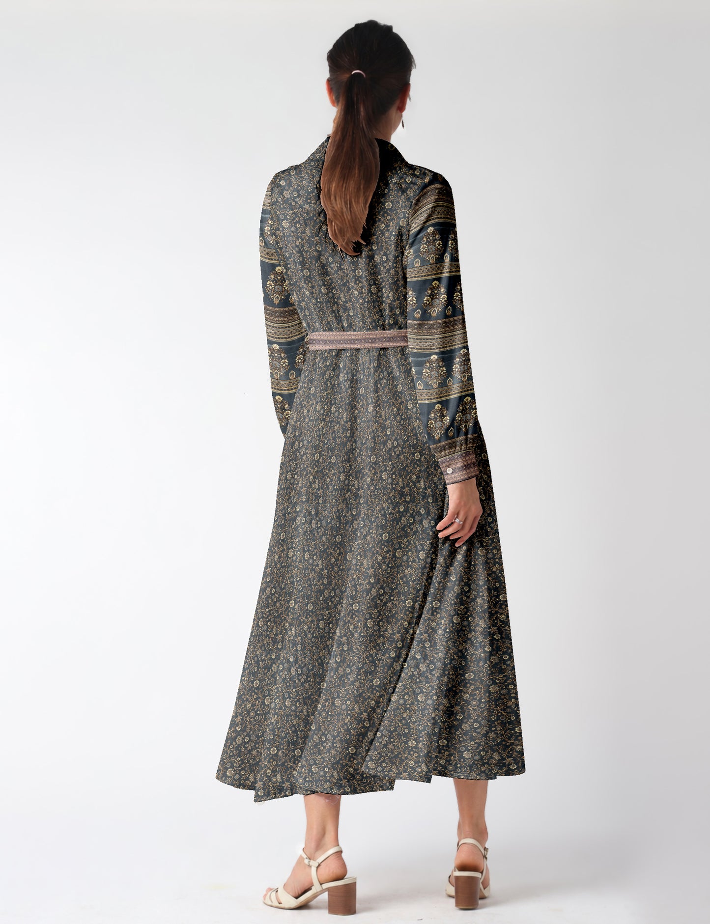Long shirt dress - Grey Tropical