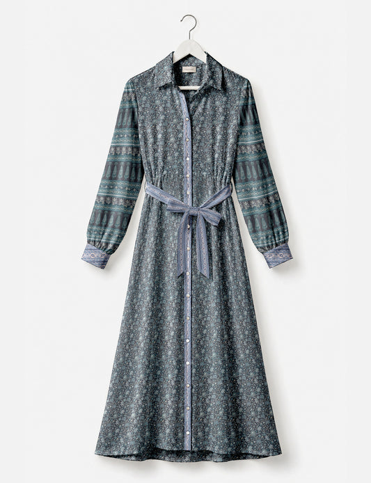 Long shirt dress - Grey Tropical