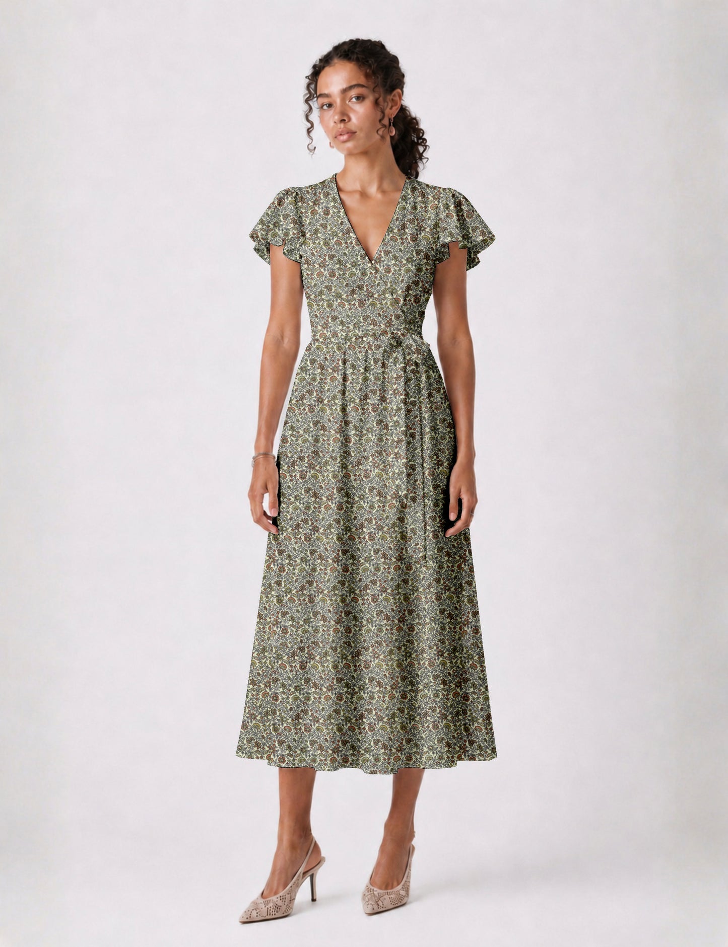 Wrap dress - Grey Tropical
