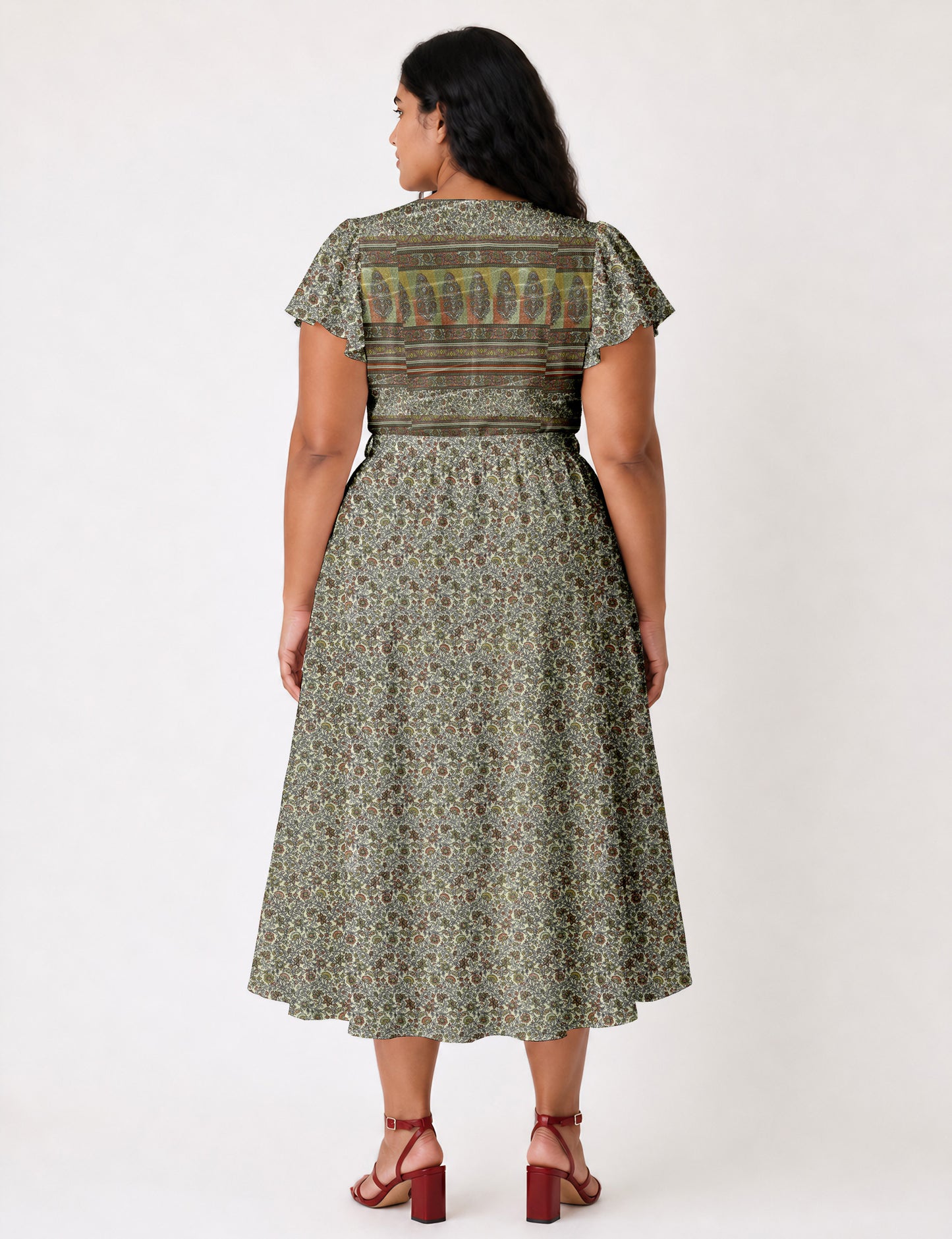 Wrap dress - Grey Tropical