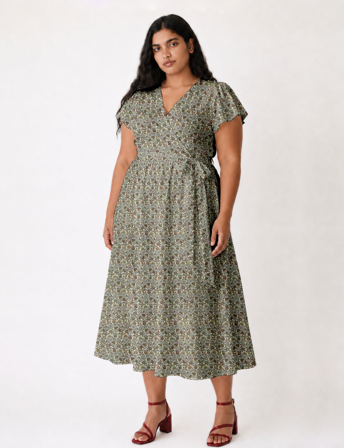 Wrap dress - Grey Tropical