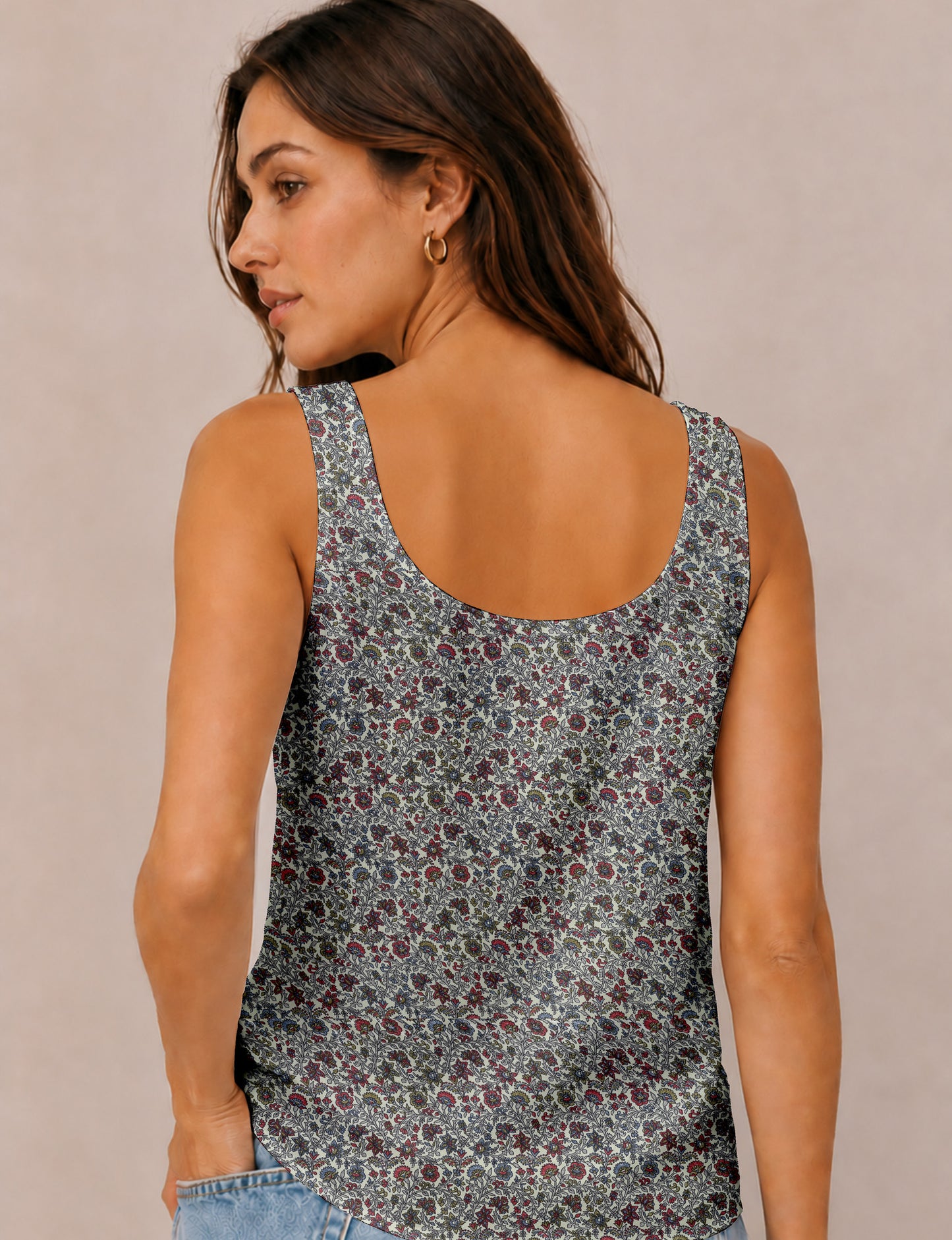 Sleeveless blouse - Grey Tropical