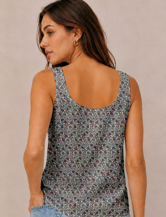 Sleeveless blouse - Grey Tropical