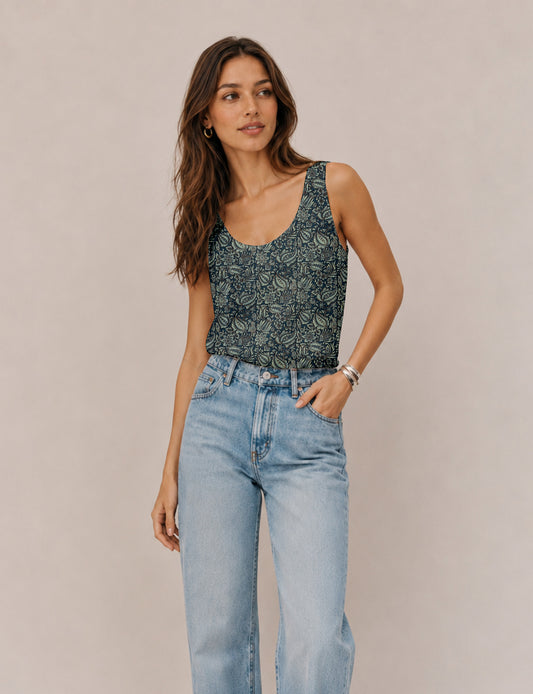 Sleeveless blouse - Grey Tropical