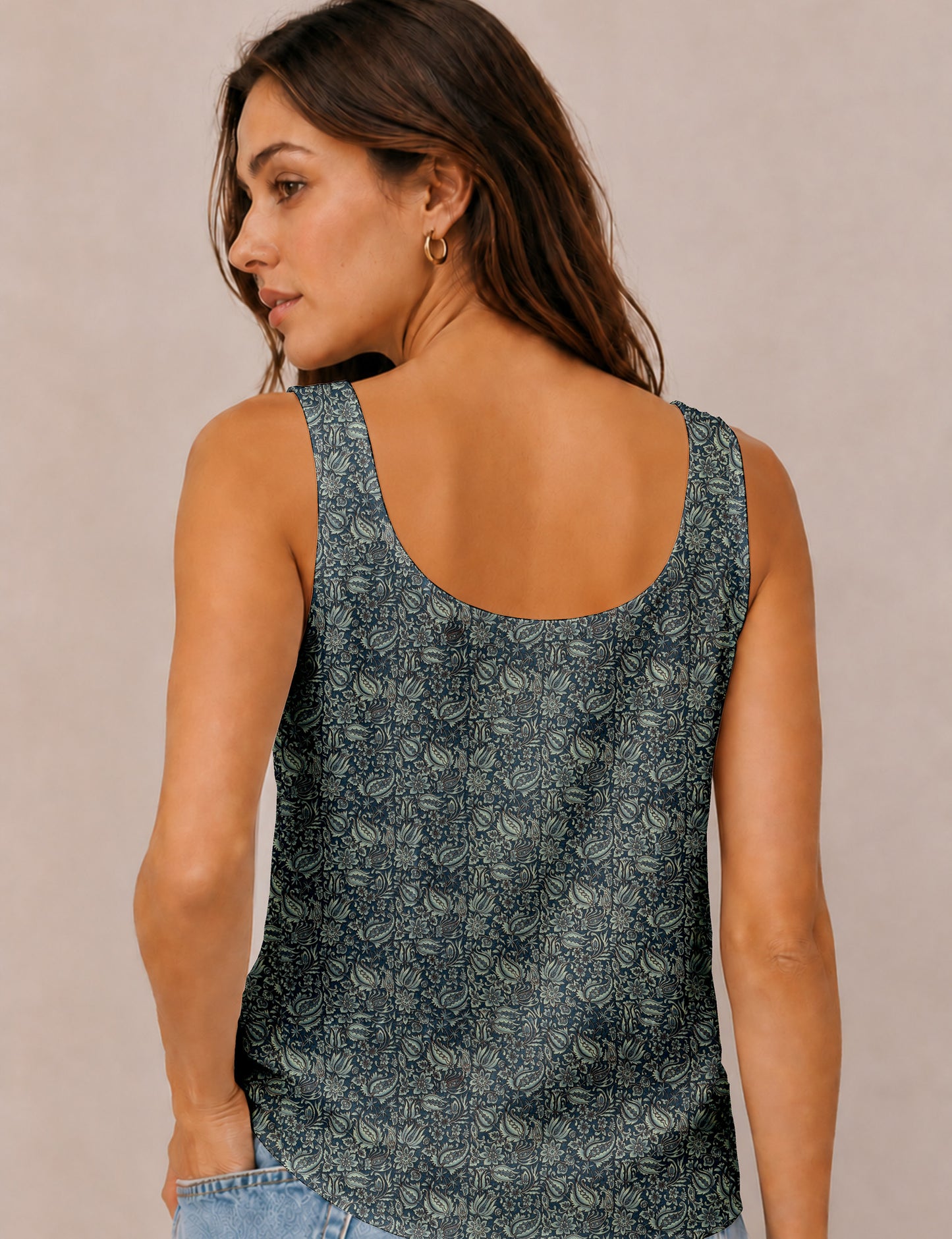 Sleeveless blouse - Grey Tropical