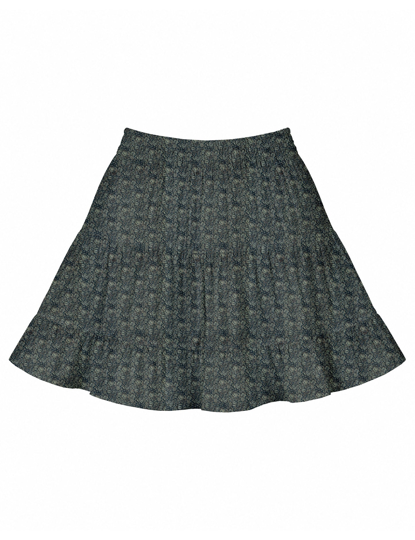 Short tiered skirt - Grey Tropical