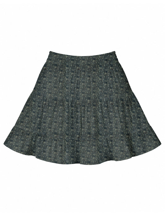 Short tiered skirt - Grey Tropical